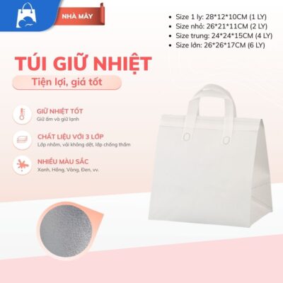 Banner túi giữ nhiệt trắng