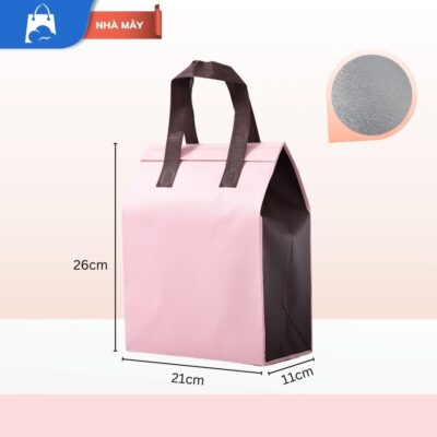 Túi giữ nhiệt hồng - nâu 11