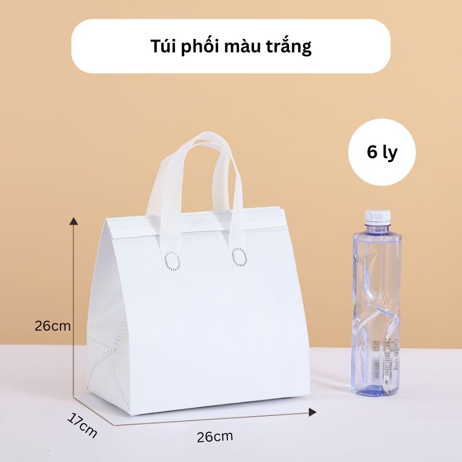 Túi giữ nhiệt trà sữa trắng size 26-26-17cm Túi giữ nhiệt trà sữa trắng size 26-26-17cm