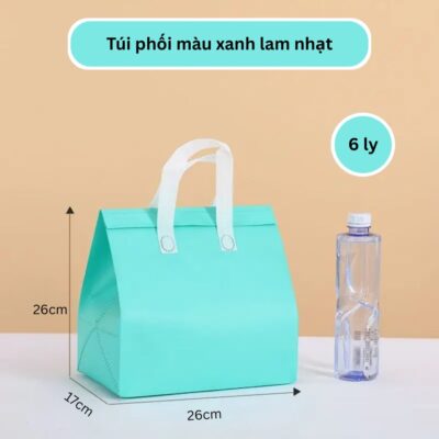 Combo 10 Túi Giữ Nhiệt – Nhà Mây Túi giữ nhiệt trà sữa xanh lam nhạt size 26-26-17cm
