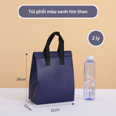 Combo 10 Túi Giữ Nhiệt – Nhà Mây Túi giữ nhiệt trà sữa xanh tím than size 26-21-11cm