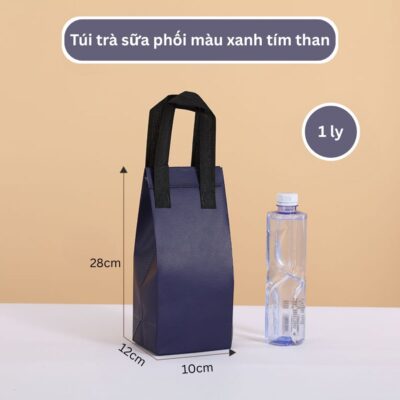 Combo 10 Túi Giữ Nhiệt – Nhà Mây Túi giữ nhiệt trà sữa xanh tím than size 28-12-10cm-1 ly