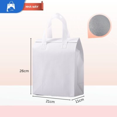 Túi Giữ Nhiệt Trắng – 4 Size – Chống Thấm, Lót Nhôm Giữ Nhiệt Lâu Túi giữ nhiệt trắng 11
