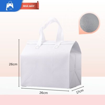 Túi Giữ Nhiệt Trắng – 4 Size – Chống Thấm, Lót Nhôm Giữ Nhiệt Lâu Túi giữ nhiệt trắng 17