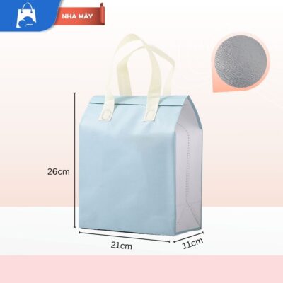Túi Giữ Nhiệt Xanh Min – 4 Size – Lót Nhôm Giữ Nhiệt, Chống Thấm, Giao Đồ Ăn Túi giữ nhiệt xanh - min 11