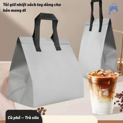 Túi giữ nhiệt trà sữa chống thấm chuyên dụng cho cà phê – trà sữa – tiện lợi khi mang đi, giữ được hương vị ban đầu.