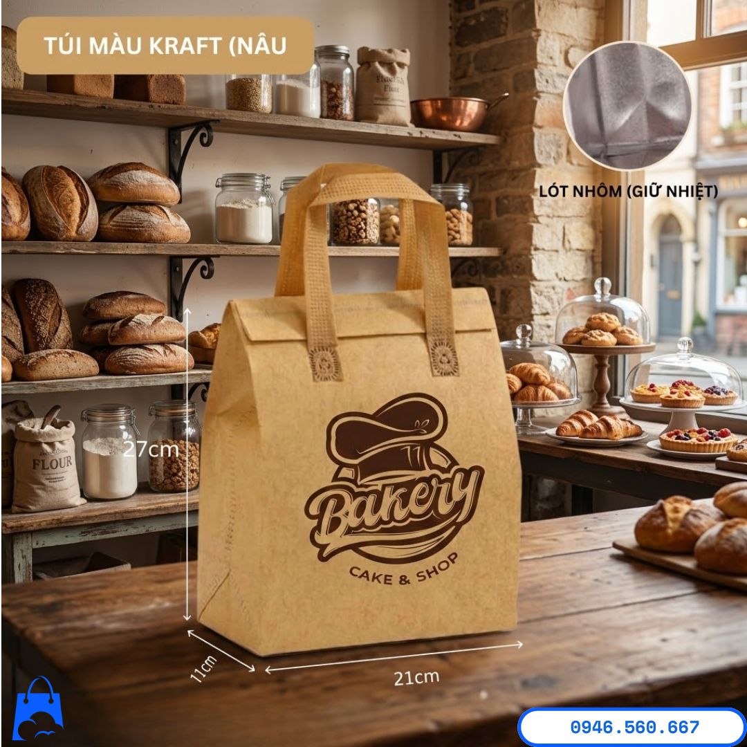 In Hình Lên Túi Giữ Nhiệt Theo Yêu Cầu – Giá Rẻ, Lấy Nhanh In hình lên túi giữ nhiệt size 2 ly màu kraft thiết kế tiện dụng, phù hợp cho quán cà phê và tiệm bánh mang đi.