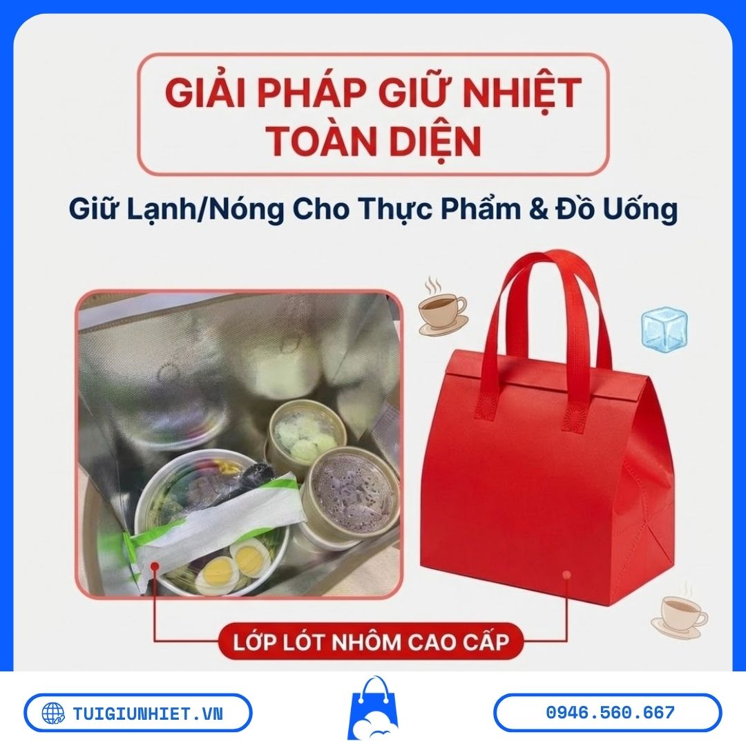 Túi Giữ Nhiệt Shipper Trà Sữa Giao Cơm Văn Phòng – Giải Pháp Hoàn Hảo Cho Ship & Takeaway 2026 Túi giữ nhiệt shipper trà sữa giao cơm văn phòng giúp giữ nóng và giữ lạnh cho trà sữa, cà phê, cơm văn phòng và các loại thực phẩm mang đi.