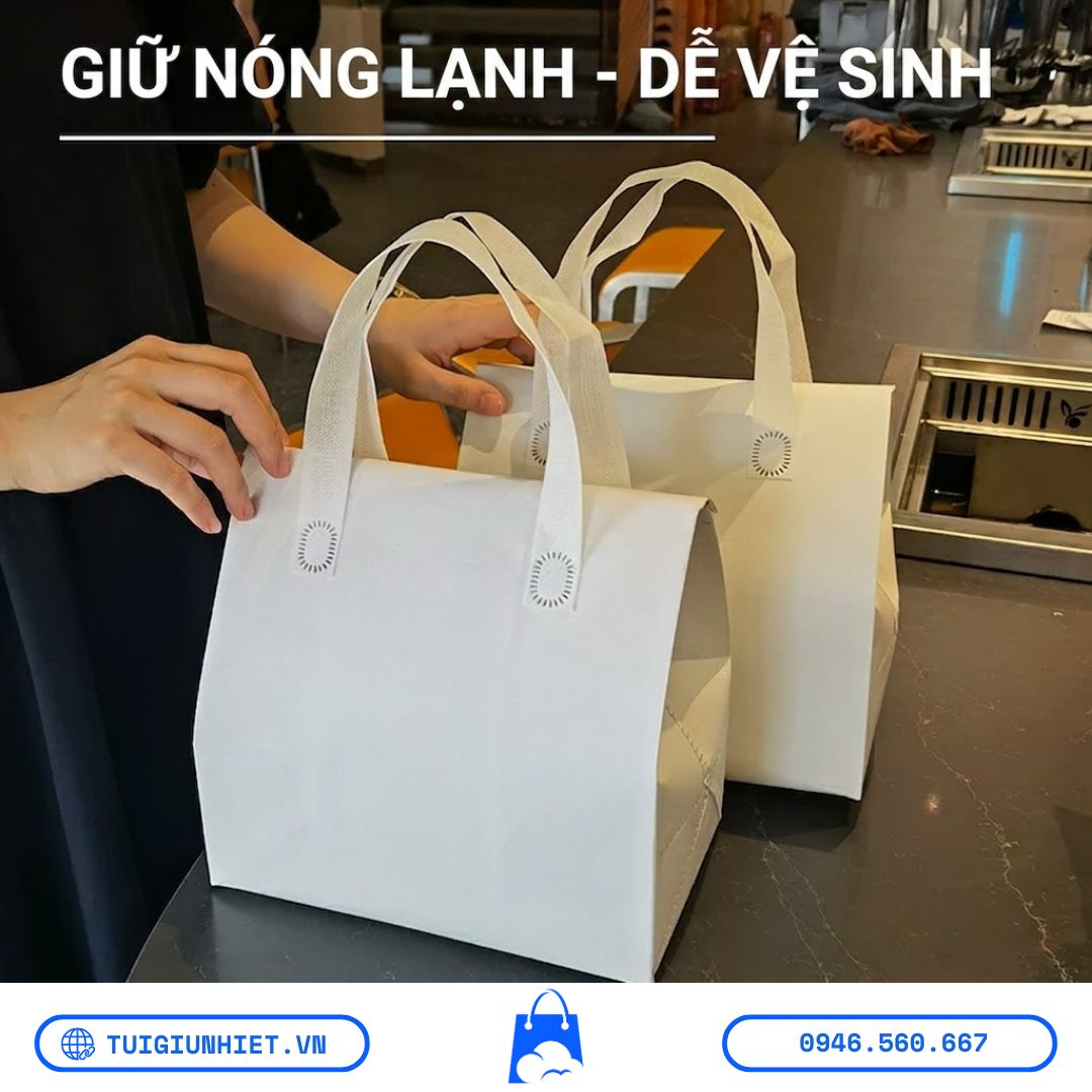 Túi giao hàng giữ nhiệt đang sử dụng