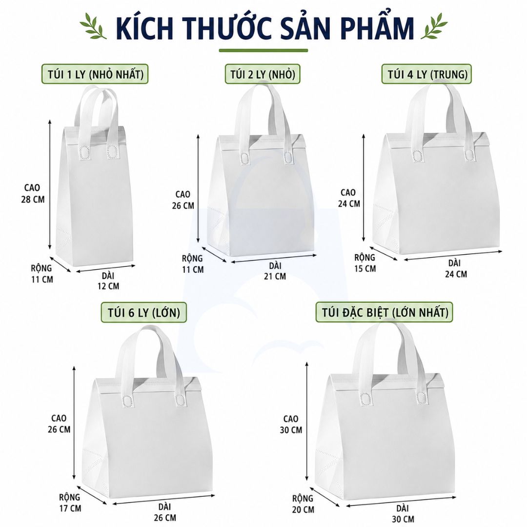 Chọn kích thước túi giữ nhiệt